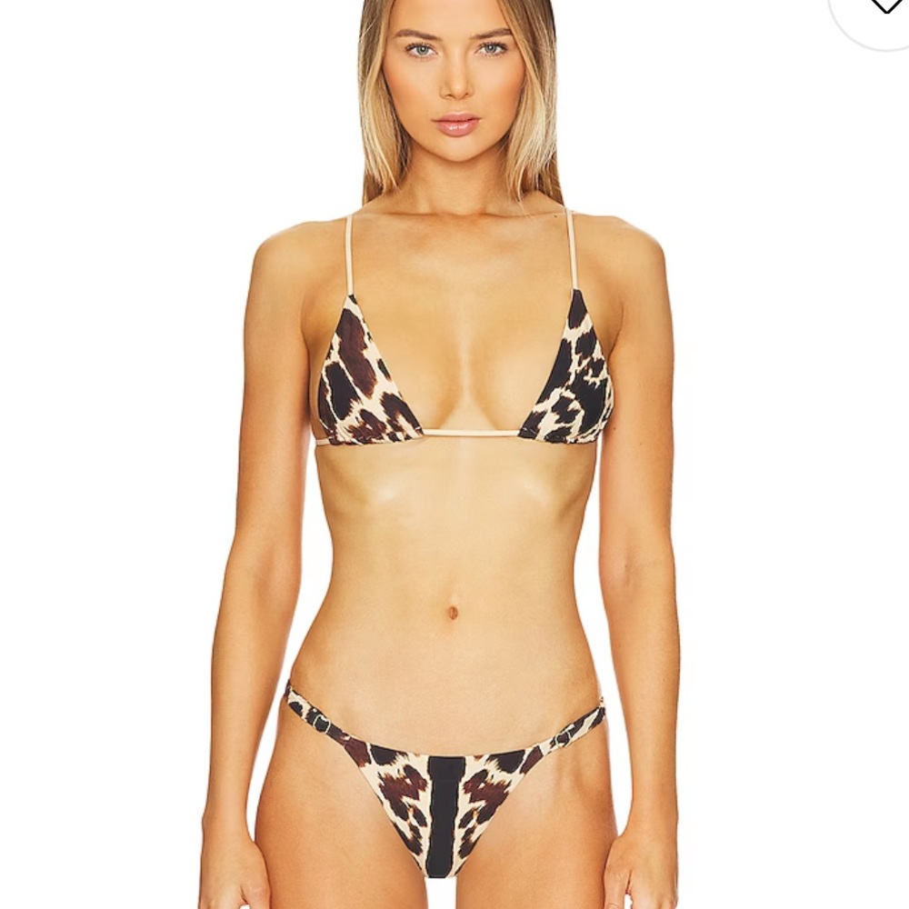 WEWOREWHAT cowhide bikini top
